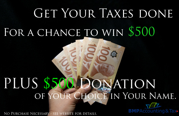 Get your taxes done with BMP Accounting for a chance to win $500