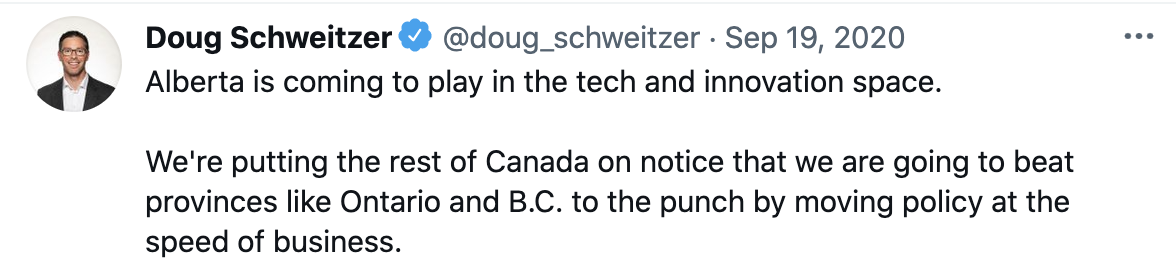 Image of Doug Schweitzer's Tweet taken from his feed