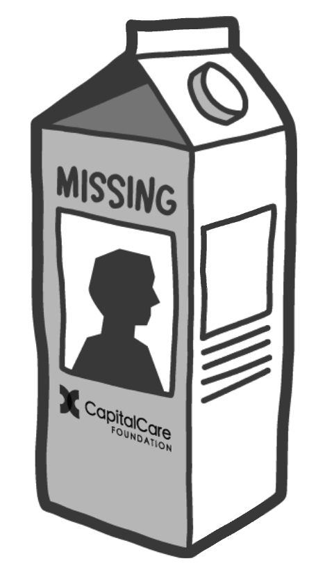 milk carton, CapitalCare Missing