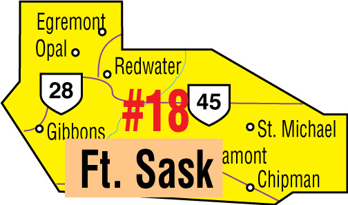 A map of the Alberta Union of Provincial Employees&#039; Fort Saskatchewan Area Council.