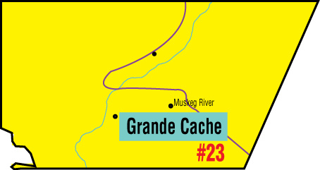 A map of the Alberta Union of Provincial Employees&#039; Grande Cache Area Council.