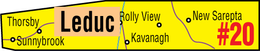 Map of the Alberta Union of Provincial Employees&#039; Leduc Area Council.