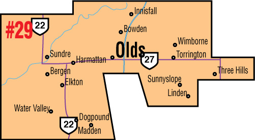 A map of the Alberta Union of Provincial Employees&#039; Old Area Council.