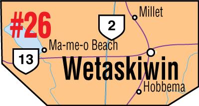 A map of the Alberta Union of Provincial Employees&#039; Wetaskiwin Area Council.