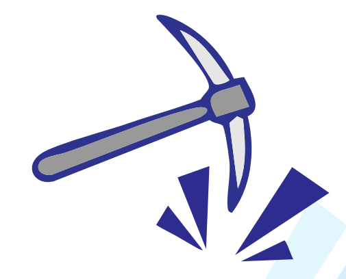 A pickaxe chips away at workers' rights